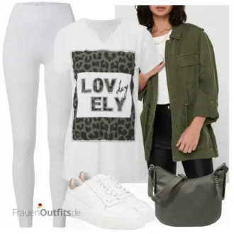 Outfit mit Gelb Lederjacke/Ausgefallener Hoodie/Hoodie/Oversized Zip Hoodie/Vintage Hoodie/Cargo-Jogginghose/Jogger Hose/Herren Lederjacke/Cord Legging/Bügelfaltenhose/Treggings/Jeggings/Hose mit Schlitz esmé studios "Stilvoller Look für die Freizeit"