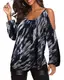 YOINS Damen Oberteile Elegant Bluse Damen Sexy Schulterfrei Herbst Langarmshirt Casual T-Shirt
