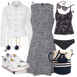 Outfit s Černá/Hnědá/Modrá/Růžová/Červená Tankiny set/Tankiny vrchní díl/Souprava/Women's Lingerie & Swimwear/Push-up tankini Lascana "Stylová letní nálada"