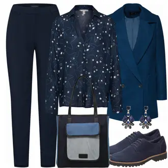 Outfit mit Blau Schuh Sioux "Clarins"