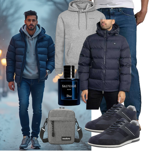 Dunkelblau/Hellblau/Blau Steppjacke/Kapuzenjacke/Daunenjacke/Winterjacke/Puffer Jacke GANT kombinieren