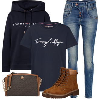 Kombinacije od trapera Stil Široke sa Plava/Bijela Traperica Niskog Struka/Muška Kožna Jakna/Traperice Slim Kroja/Traperica Niskog Struka/Kožne Cipele/Push-up Traperice Gang "Jesenski outfiti"