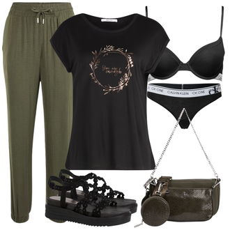 Sommer Outfits mit Dunkelgrün/Khaki Hose Große Größe/Strandhose/Freizeithose/Stoffhose/Jerseyhose/Jogger Hose/Lange Hose/Musselin Hose/Relaxhose/Schlupfhose/Sporthose/Trainingshose About You "Perfekt für den Sommer"