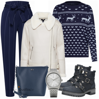Outfit met blauw Laars Camel Active "Tommy Hilfiger Tas"