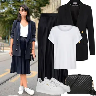 Carina Outfit sa Bijela/Bež Tenisica s platformom Puma "Proljetni Outfit"