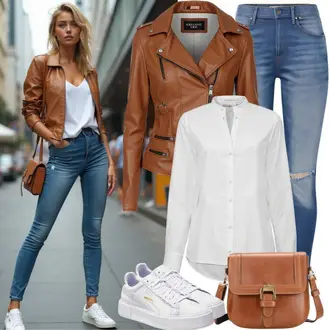 Elegant Outfit met wit/beige/Khaki Mousseline Shirt/Zakelijk overhemd/OverhemdBlouse/Elegante Blouse/Zakelijke Blouse/Blouse met Pofmouw/Blouse met Strik/Carmen-Blouse/Blousebody/Zijden Blouse Only "Lentekleding"Look: Vintage, 70s, Unisex, Met transparantie, Klassiek, Elegant, Jaren 20