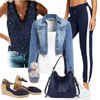 Elegante Outfits Coole mit Blau/Dunkelblau Aleumdr "Elegantes Sommer Outfit"Look: Casual, Western, Wetlook, Schön, Jazz, Coole, Wilder Westen, Cowgirl, Mom
