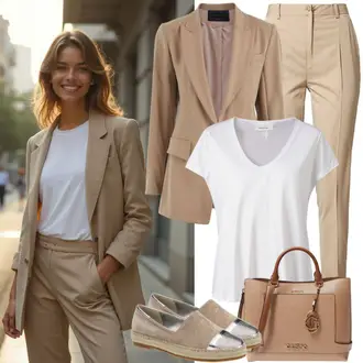 Stil Outfits Boho mit Beige/Khaki/Braun Plateau Espadrille/Espadrille Mit Keilabsatz/Espadrille-Sandale Tommy Hilfiger "Frühlings Outfit"Look: Sportlich, Boho, Casual, Glamourös, Elegant, Ausgefallene
