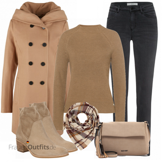 Outfit mit Braun Leder Stiefelette/Klassische Stiefelette Paul Green "Outfit in herbstlichen Farben"