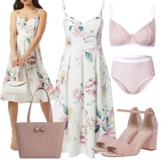 Minimizer Outfit mit Rosa/Lila Bademode Großer Cup undress code "Schöner Sommer Look"