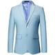 YOUTHUP Herren Sakko Slim Fit Einfarbig Modern Anzugjacke für Hochzeit Party Abschluss Business, Blau, M