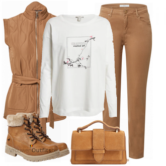 Outfit met bruin Brax "Perfect voor de winter"