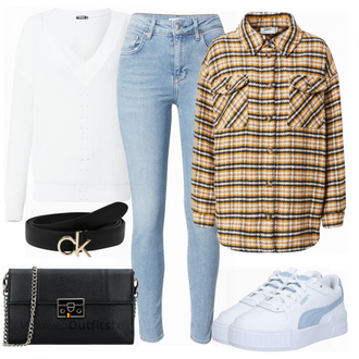 Outfit met wit Sneaker Puma "Herfstkleding"