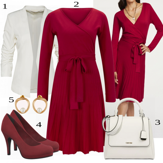Outfit sa Crvena Haljina Veći Broj Heine "Tvoj otmjeni outfit"