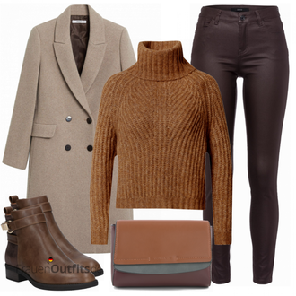 80er Outfit mit Braun/Dunkelbraun/Beige Klassischer Stiefel/Cowboystiefel/Gefütterte Stiefelette/Vintage Stiefel/Rahmengenähter Schuh/Leder Stiefelette/Lederjacke/Vintage Stiefelette/Reitstiefel/Chelsea Boot About You "Outfits für jeden Tag"Look: Uni, Western, Country Styl, Cowgirl, Schön, Duckfeet, 80er