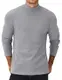 COOFANDY Herren Rollkragenpullover Rollkragenshirt Thermoshirt Slim Fit Langarmshirt Basic Casual Stehkragen Unterhemd Langarm-Oberteil Unterziehrolli Sweatshirt Grau-2-Rollkragen M