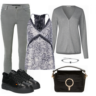 Outfit mit Grau Top Tigha "Tigha top"