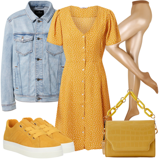 Mollige Outfit mit Gelb Kleid Große Größe/Kleid mit Gürtel/Lässiges Kleid/Cord Kleid/Jerseykleid/Kleid Standesamt-gast/Sommerkleid/Wickelkleid Only "Perfekt Für Den Frühling"