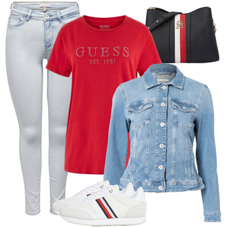Anzug Outfits mit Pastell/HellBlau/Blau Kurze Jeansjacke/Vintage Jacke Tom Tailor "Casual outfits"