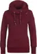Ragwear GRIPY Bold Damen,Streetwear,Sweatshirt,Kapuzen-Pullover,Hoodie,vegan,hohe Kragen,Tasche,Red,M