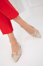 Beige Women's Classic High Heel Shoes 19733