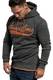 Amaci&Sons Herren Basic Kapuzenpullover Sweatjacke Pullover Hoodie Sweatshirt 4062 Anthrazit/Orange M
