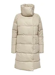 ONLY Womens ONLNEWJUNE Long Puffer CS OTW Jacket, Crockery, S