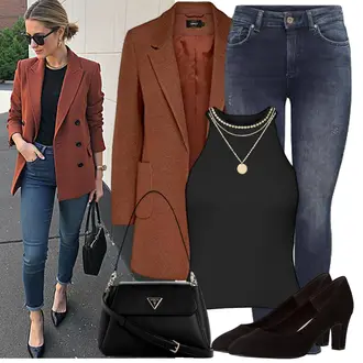 Jeans Outfit mit Dunkelblau Slim Fit Jeans/High Waist Jeans/Biker Jeans/SchlupfJeans/Winterjacke/Leder Schuhe/ThermoJeans/Push up Jeans Only "Modisches Frühlingsoutfit"