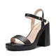 DREAM PAIRS Damen Sandaletten Frauen Sandalen Damen Pumps Sandale mit Blockabsatz Plattform Pumpe Sandalen Schuhe SDHS2388W-E SCHWARZ-Nubuck Größe 38 (EUR)
