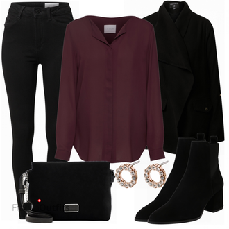 Outfit mit Schwarz Stiefel VERO MODA "Herbstliches Abend Outfit"
