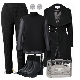 Outfit mit Schwarz Lederjacke/Biker Boot/Chelsea Boot/Flache Stiefelette/Leder Stiefelette/Gummistiefelette Only "Herbstliches Freizeit Outfit"