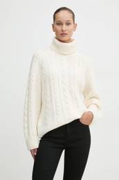 Pulover s primesjo volne enski, be barva, KI150-4460