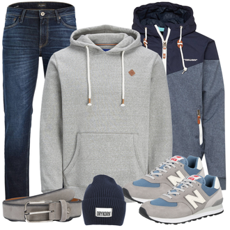 Regular Outfit mit Schwarz Jack & Jones "Alltags Outfit"