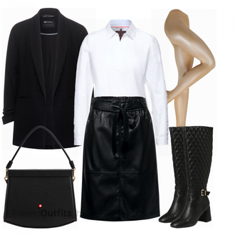 Outfit mit Schwarz Stiefel river island "Perfekt für die Arbeit"