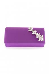 495-22y Women's Evening Dress Clutch Bag Purple Satin