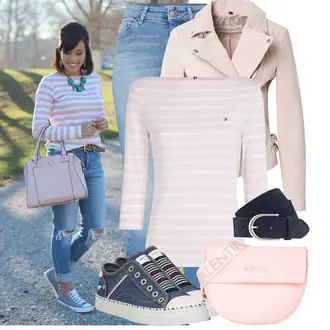Outfit s Tmavě modrá/Modrá Ležérní pásek/Pásek bez Přezky/Kožený Pásek/Široký Opasek/Klasické Pásky Vanzetti "Stylový outfit na jaro"