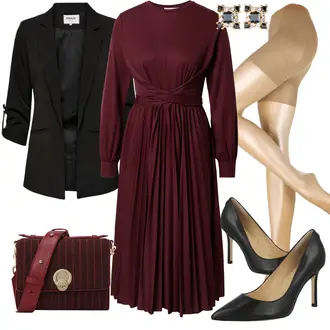 Outfit mit Schwarz High Heel/Schlaghose Guess "Eleganter Look"