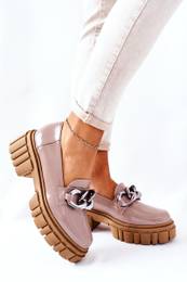 Women's Brogues Loafers Leather Cappuccino 2339