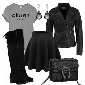 Winter Outfit mit Schwarz Moderne Rock/Cocktail Rock/Minirock/Winterröcke/A-Linien-Rock/Rock Mit Gummizug/Anime Rock/Tellerrock/Ausgestellter Rock Emma & Giovanni "Celine"