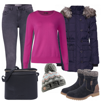 Outfit mit Blau Stiefel Tom Tailor "Olivia"