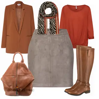 Kurz/Mini Outfit mit Grau/Grün Rock LederRöcke VERO MODA "VERO MODA Rock"