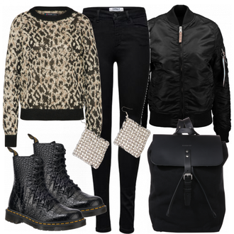 Outfit mit Schwarz Alpha Industries "ramona"