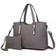 Miss Lulu Henkeltasche Damen Tasche 2 tIg. Shopper Reise Schultertasche,Grau