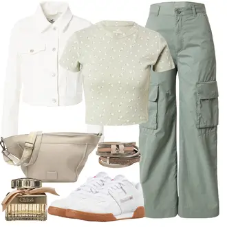 Outfit mit Weiß Jacke/Jeansjacke Hollister "Stilvoller Look für den Frühling"