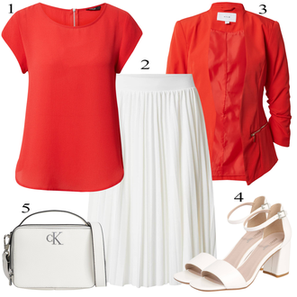 Italien tenues avec Rouge Crash Blouse/Chemisier uni/Veste en cuir/Top Chemisier/Chemisier à Manches Courtes/Tunique/Chemisier Grande Taille/Chemise & Top Grande Taille Only "tenues parfaite"Look: Style, Léger, Bureau, Élégant, Blocage de Couleur, Old Money, Universitaire, Italien, Années 20