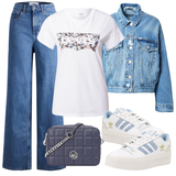 Oversize Wide Leg Jeans Outfits image