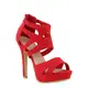 stiefelparadies Damen Pumps Plateausandaletten Stilettos Cut-Outs Schuhe Sandaletten 121437 Rot 38 Flandell