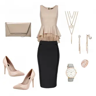 Metallic Outfit mit Grau High Heel Stiefelparadies "BusinessStyle"