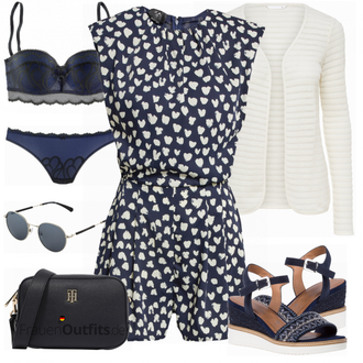 Outfit mit Grau Kurzer Jumpsuit AX Paris "Schöner Sommer Look"