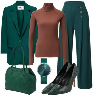 Schicke Outfits Coole mit Dunkelgrün/Grün/Türkis Mantel Only "Schickes Herbst Outfit"Look: Büro, Unisex, Coole, Vintage, Irische